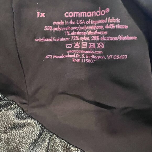 NWT! Commando Black Faux Leather Legging Size 1X - Picture 4 of 8